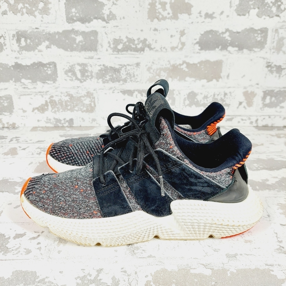 Adidas Men Prophere Gray Black Lace Up Running Shoes Sneakers I905